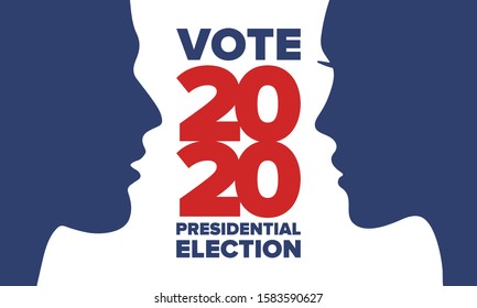 Presidential Election 2020 in United States. Vote day, November 3. US Election. Patriotic american element. Poster, card, banner and background. Vector illustration