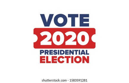 Presidential Election 2020 in United States. Vote day, November 3. US Election. Patriotic american element. Poster, card, banner and background. Vector illustration