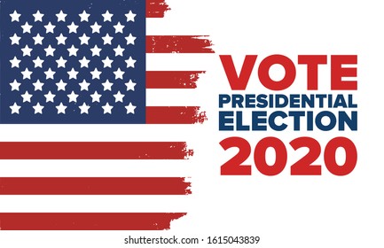 Presidential Election 2020 in United States. Vote day, November 3. US Election. Patriotic american element. Poster, card, banner and background. Vector illustration