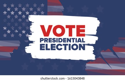 Presidential Election 2020 in United States. Vote day, November 3. US Election. Patriotic american element. Poster, card, banner and background. Vector illustration