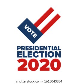 Presidential Election 2020 in United States. Vote day, November 3. US Election. Patriotic american element. Poster, card, banner and background. Vector illustration