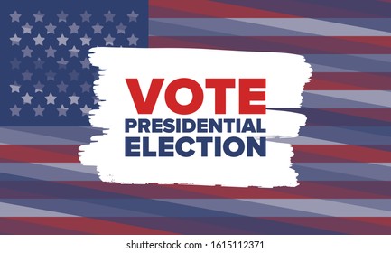 Presidential Election 2020 in United States. Vote day, November 3. US Election. Patriotic american element. Poster, card, banner and background. Vector illustration