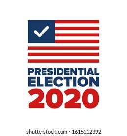 Presidential Election 2020 in United States. Vote day, November 3. US Election. Patriotic american element. Poster, card, banner and background. Vector illustration