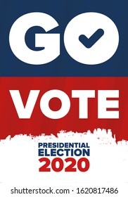 Presidential Election 2020 in United States. Vote day, November 3. US Election. Patriotic american element. Poster, card, banner and background. Vector illustration