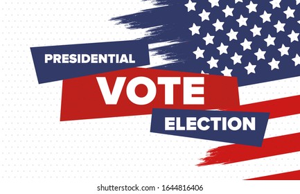 Presidential Election 2020 in United States. Vote day, November 3. US Election. Patriotic american element. Poster, card, banner and background. Vector illustration