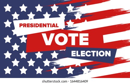 Presidential Election 2020 in United States. Vote day, November 3. US Election. Patriotic american element. Poster, card, banner and background. Vector illustration