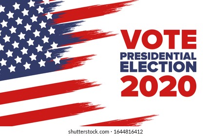 Presidential Election 2020 in United States. Vote day, November 3. US Election. Patriotic american element. Poster, card, banner and background. Vector illustration