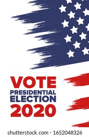 Presidential Election 2020 in United States. Vote day, November 3. US Election. Patriotic american element. Poster, card, banner and background. Vector illustration