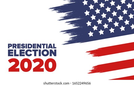 Presidential Election 2020 in United States. Vote day, November 3. US Election. Patriotic american element. Poster, card, banner and background. Vector illustration