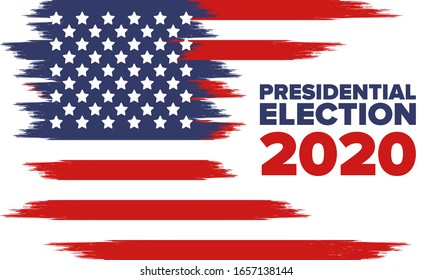 Presidential Election 2020 in United States. Vote day, November 3. US Election. Patriotic american element. Poster, card, banner and background. Vector illustration