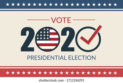 Presidential Election 2020. United States Election Vote Banner. Vector Illustration.