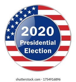 Presidential Election 2020 in the United States of America, web banner with the colors of the American flag on a transparent background. All elements are isolated.Vector EPS 10.