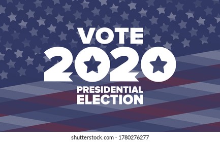 Presidential Election 2020 in United States. Vote day, November 3. US Election. Patriotic american element. Poster, card, banner and background. Vector illustration