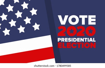 Presidential Election 2020 in United States. Vote day, November 3. US Election. Patriotic american element. Poster, card, banner and background. Vector illustration