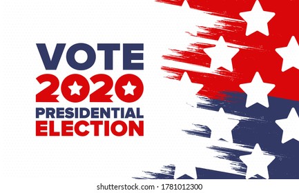 Presidential Election 2020 in United States. Vote day, November 3. US Election. Patriotic american element. Poster, card, banner and background. Vector illustration