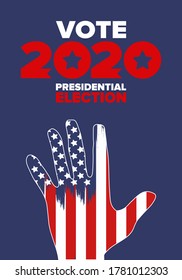 Presidential Election 2020 in United States. Vote day, November 3. US Election. Patriotic american element. Poster, card, banner and background. Vector illustration