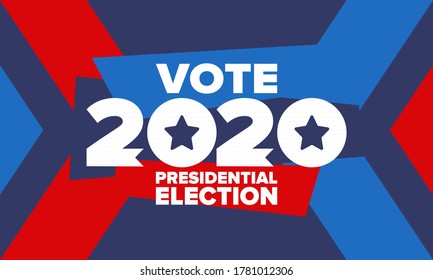 Presidential Election 2020 in United States. Vote day, November 3. US Election. Patriotic american element. Poster, card, banner and background. Vector illustration