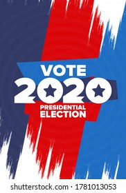 Presidential Election 2020 in United States. Vote day, November 3. US Election. Patriotic american element. Poster, card, banner and background. Vector illustration