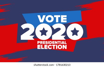 Presidential Election 2020 in United States. Vote day, November 3. US Election. Patriotic american element. Poster, card, banner and background. Vector illustration