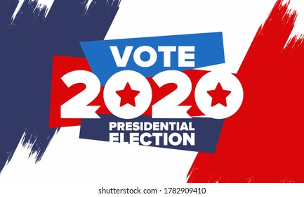 Presidential Election 2020 in United States. Vote day, November 3. US Election. Patriotic american element. Poster, card, banner and background. Vector illustration