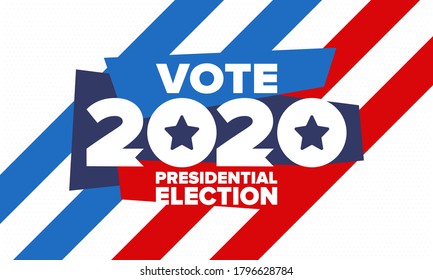 Presidential Election 2020 in United States. Vote day, November 3. US Election. Patriotic american element. Poster, card, banner and background. Vector illustration