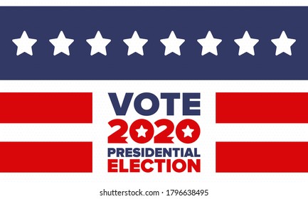 Presidential Election 2020 in United States. Vote day, November 3. US Election. Patriotic american element. Poster, card, banner and background. Vector illustration