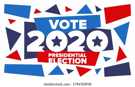 Presidential Election 2020 in United States. Vote day, November 3. US Election. Patriotic american element. Poster, card, banner and background. Vector illustration