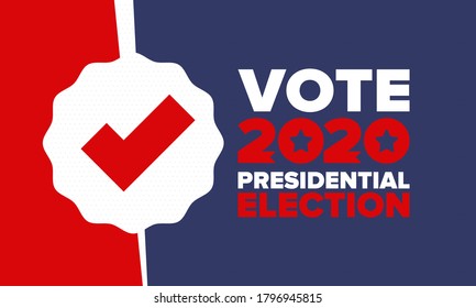 Presidential Election 2020 in United States. Vote day, November 3. US Election. Patriotic american element. Poster, card, banner and background. Vector illustration