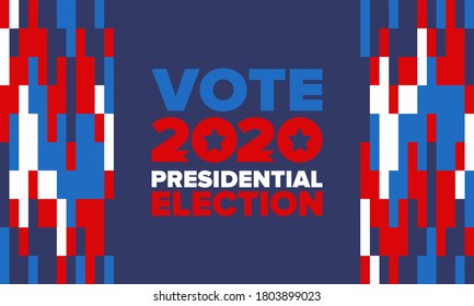 Presidential Election 2020 in United States. Vote day, November 3. US Election. Patriotic american element. Poster, card, banner and background. Vector illustration