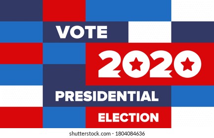 Presidential Election 2020 in United States. Vote day, November 3. US Election. Patriotic american element. Poster, card, banner and background. Vector illustration