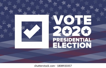 Presidential Election 2020 in United States. Vote day, November 3. US Election. Patriotic american element. Poster, card, banner and background. Vector illustration