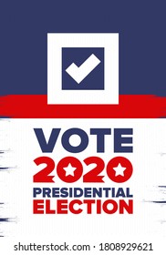 Presidential Election 2020 in United States. Vote day, November 3. US Election. Patriotic american element. Poster, card, banner and background. Vector illustration