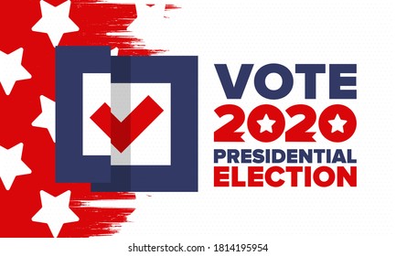 Presidential Election 2020 in United States. Vote day, November 3. US Election. Patriotic american element. Poster, card, banner and background. Vector illustration