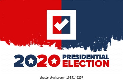 Presidential Election 2020 in United States. Vote day, November 3. US Election. Patriotic american element. Poster, card, banner and background. Vector illustration