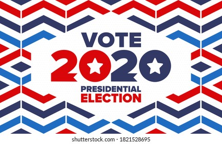 Presidential Election 2020 in United States. Vote day, November 3. US Election. Patriotic american element. Poster, card, banner and background. Vector illustration