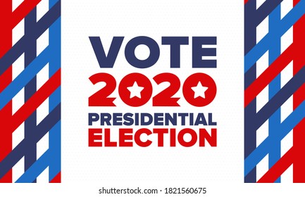 Presidential Election 2020 in United States. Vote day, November 3. US Election. Patriotic american element. Poster, card, banner and background. Vector illustration