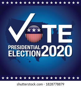 Presidential Election 2020 in United States. Poster, card, banner and background. Vector illustration