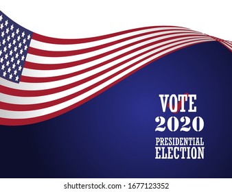 Presidential Election 2020 in USA. November 3 is Vote day. For invitation to banner, card, poster, template and background. Vector illustration