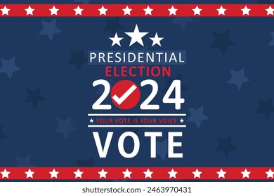 Presidential election 2024 background design template with USA flag. Vote in USA flag banner design. Election voting poster. president voting 2024. Political election 2024 campaign background. 5 nov