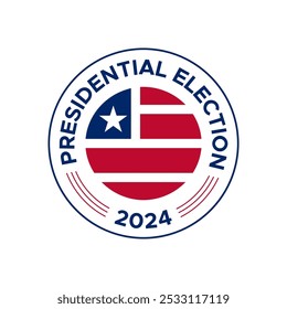 Diseño del sello de las elecciones presidenciales de 2024. Insignia del círculo electoral del presidente o diseño del logotipo. Concepto electoral. Elecciones de noviembre de 2024