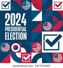 Presidential election 2024. Template for background, banner, poster with text inscription. Vector EPS10 illustration