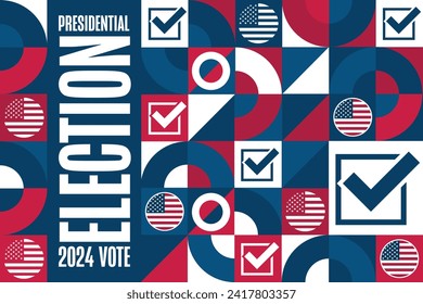 Presidential election 2024. Template for background, banner, poster with text inscription. Vector EPS10 illustration