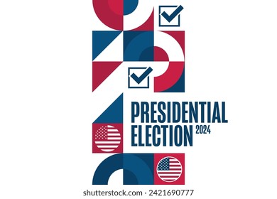 Presidential election 2024. Template for background, banner, poster with text inscription. Vector EPS10 illustration