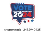 Presidential Election 2024 in United States. Vote day, November 5. US Election. Patriotic american element. Poster, card, banner and background. Vector illustration