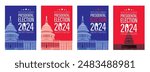 Presidential Election 2024 in United States. Vote day, November 5. US Election campaign. Make your choice Patriotic american illustration. Poster, card, banner and background 