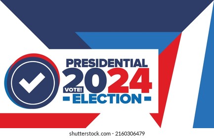 Presidential Election 2024 in United States. Vote day, November 5. US Election campaign. Make your choice!Patriotic american vector illustration. Poster, card, banner and background