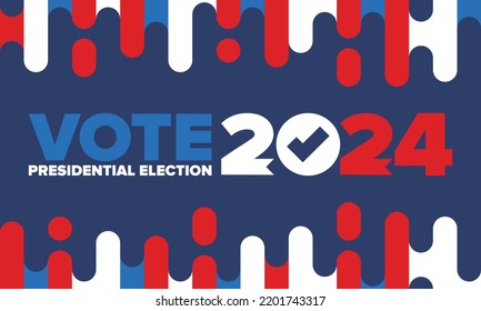 Presidential Election 2024 in United States. Vote day, November 5. US Election. Patriotic american element. Poster, card, banner and background. Vector illustration