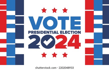 Presidential Election 2024 in United States. Vote day, November 5. US Election. Patriotic american element. Poster, card, banner and background. Vector illustration