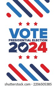 Presidential Election 2024 in United States. Vote day, November 5. US Election. Patriotic american element. Poster, card, banner and background. Vector illustration