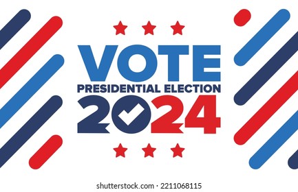 Presidential Election 2024 in United States. Vote day, November 5. US Election. Patriotic american element. Poster, card, banner and background. Vector illustration